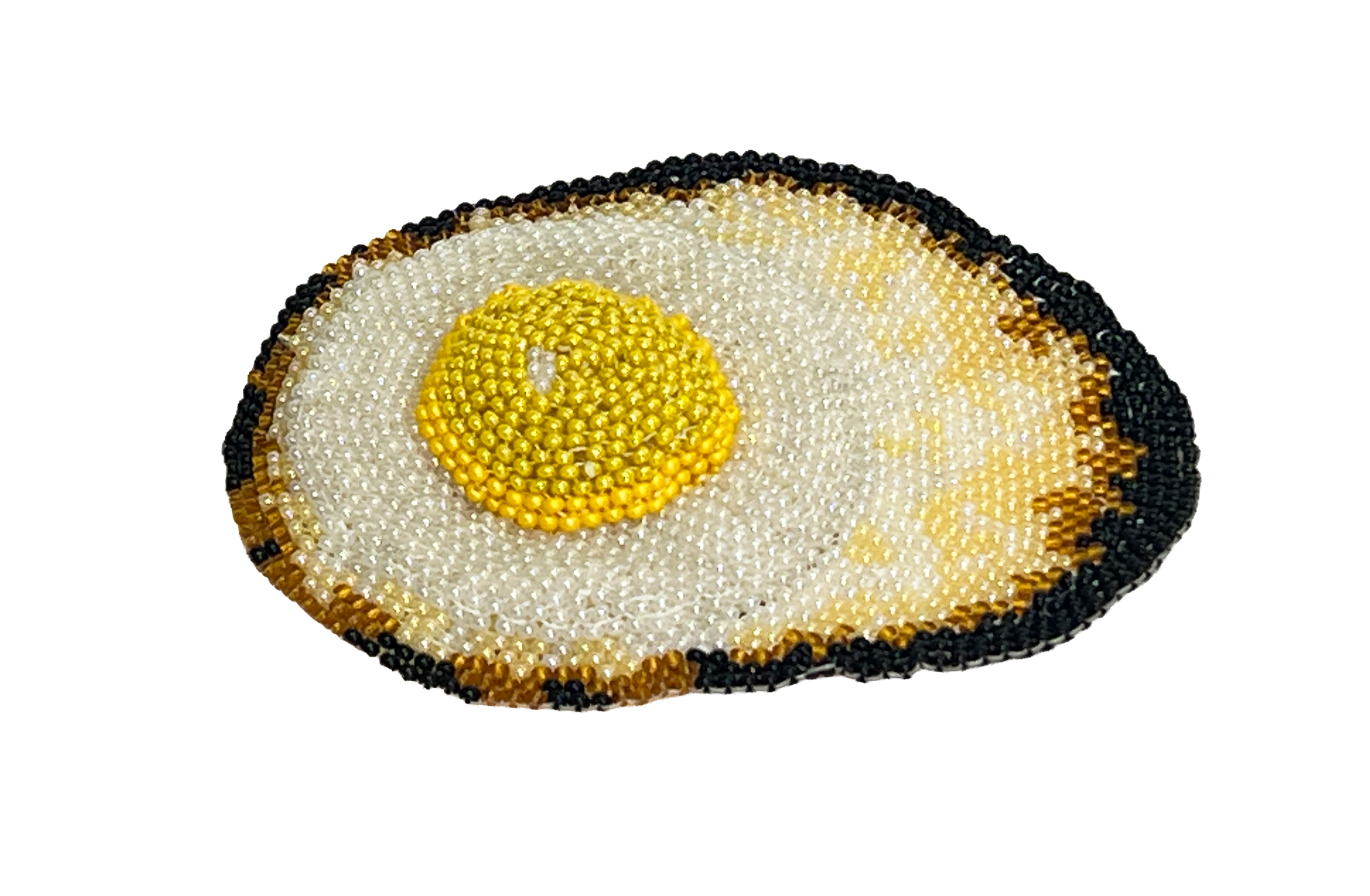 Burnt Out (Feeling Fried? series)
Alt Title: DE20260401-02
1" x 3.75 x 3"
Glass seed beads, polyester thread. 
$70.00