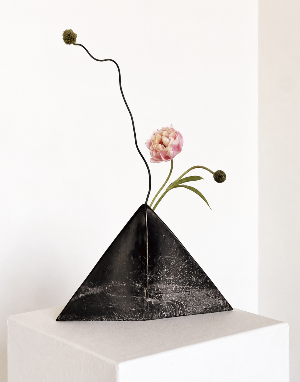 Monochrome Pyramid Vase