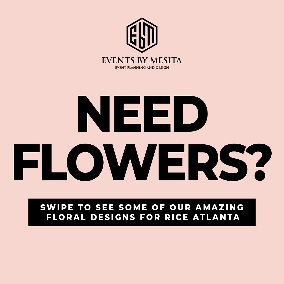 Looking for flowers that speak volumes? 🌺✨ Swipe left to dive into the incredible array of flower arrangements we crafted for RICE Atlanta. 

Visit www.eventsbymesita.com to get on our calendar! 🎉💕

#EventsByMesita #AtlantaPlanner #AtlantaWedding 