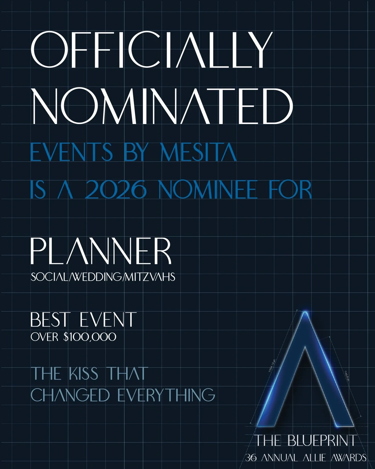 Officially nominated for the 2026 Allie Awards ✨. @alliefoundationga 

Best Event Over $100K
Planner for Social, Weddings, and Mitzvahs

This one means a lot. It reflects the level of intention, detail, and experience we bring to every event.

&ldquo