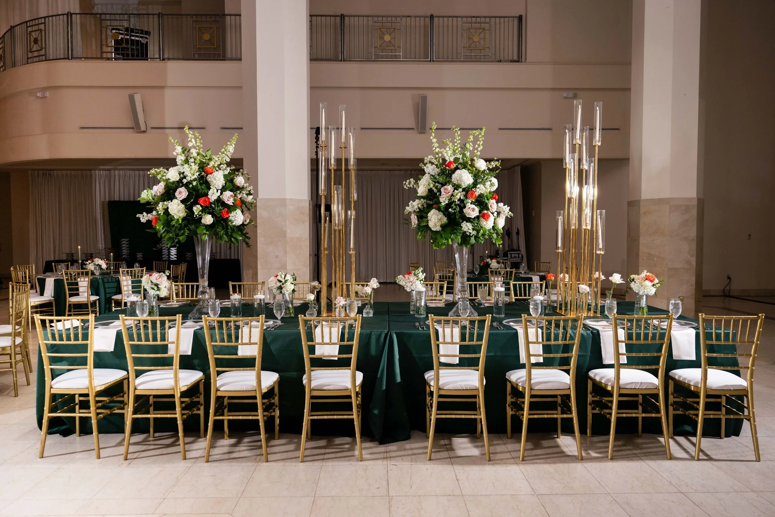 The rich emerald linens, gold details, lush florals and soft candlelight came together effortlessly. Elegant, warm and just enough drama to make the entire room feel special.

Because when every detail knows its place, the result is simply beautiful.