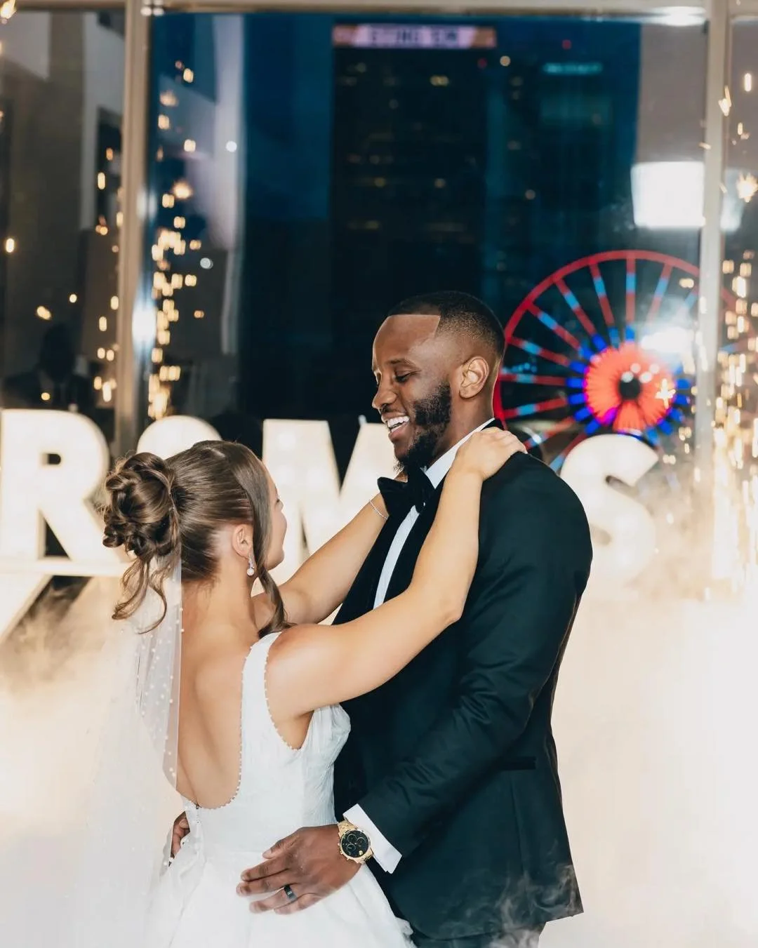 Still falling for you. ✨

A dance in the clouds, sparks around them, and a sweet kiss beside the cake. This is the joy we love seeing when the celebration comes together.

Save this for your reception inspiration.

#EventsByMesita #WeddingReception #