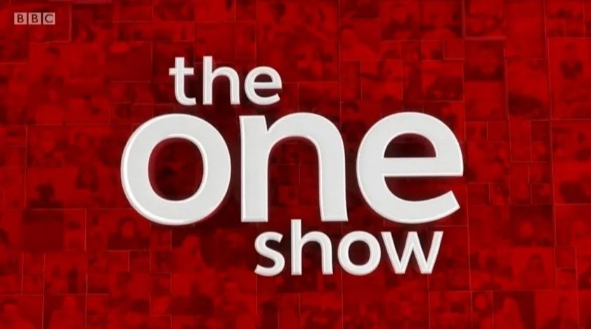 The One Show title card with BBC logo on a red background.