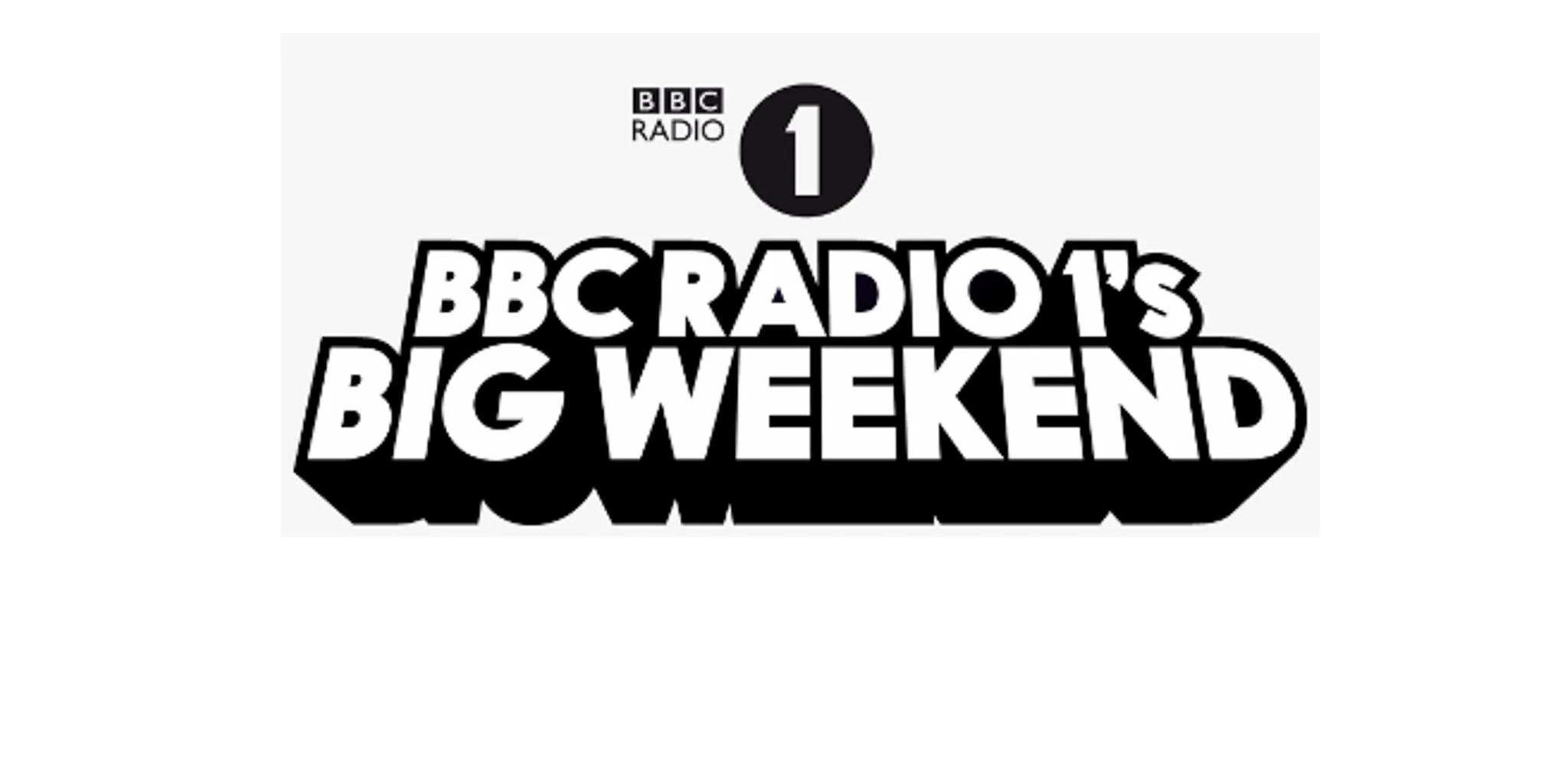 BBC Radio 1's Big Weekend logo in black and white.