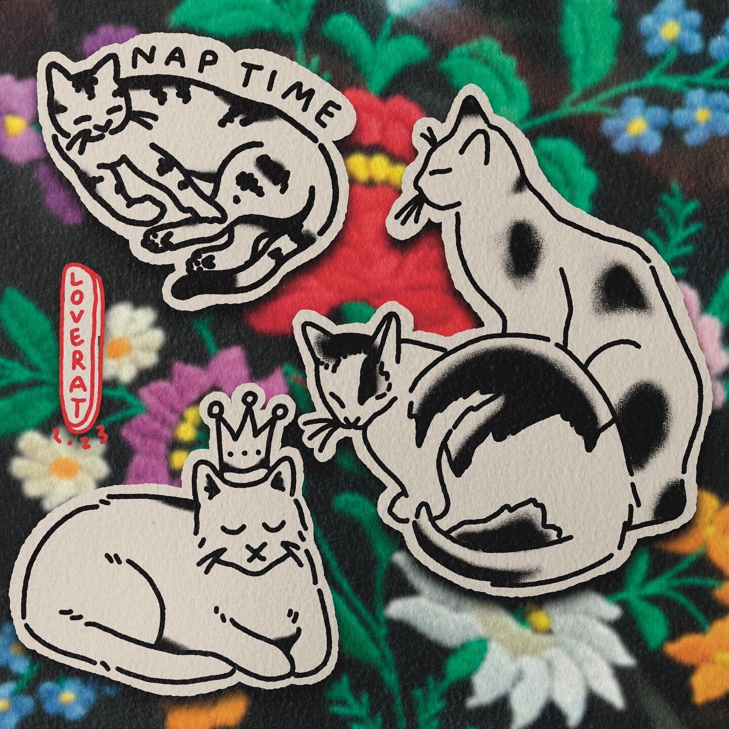 cats!! available to be tattoos for you 

see the link in my bio or contact button for bookings! all my available designs are in &quot;AVAILABLE&quot; story highlights! 

SWIPE to see a brand new print now available on LOVERAT.STORE (can be found thro