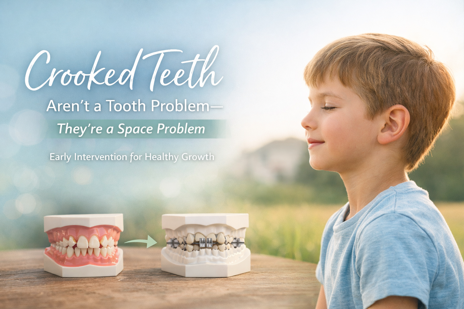 🌿 Crooked Teeth Aren’t a Tooth Problem—They’re a Space Problem&nbsp;