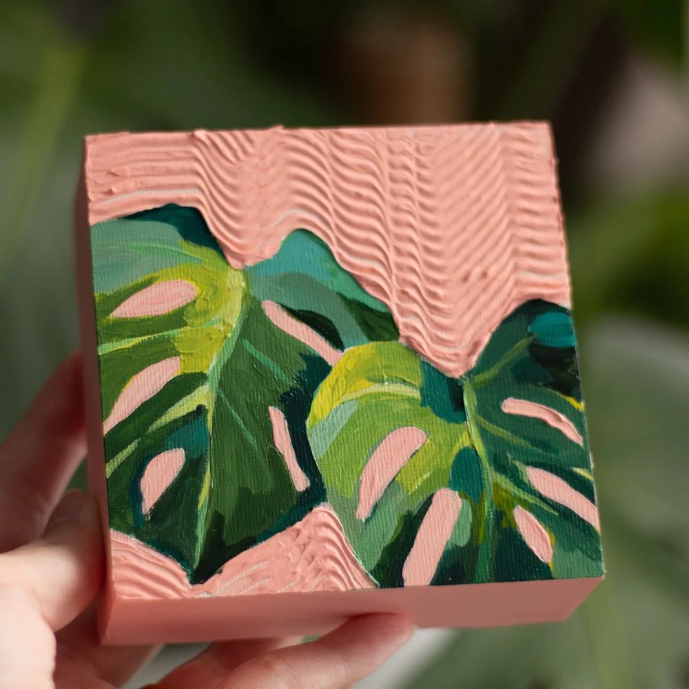 Monstera Leaf Painting  Svitlana M. Fine Art