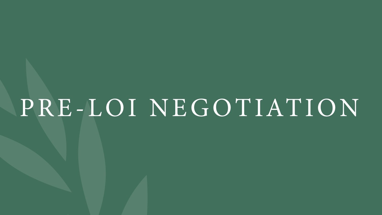 Pre-LOI negotiation