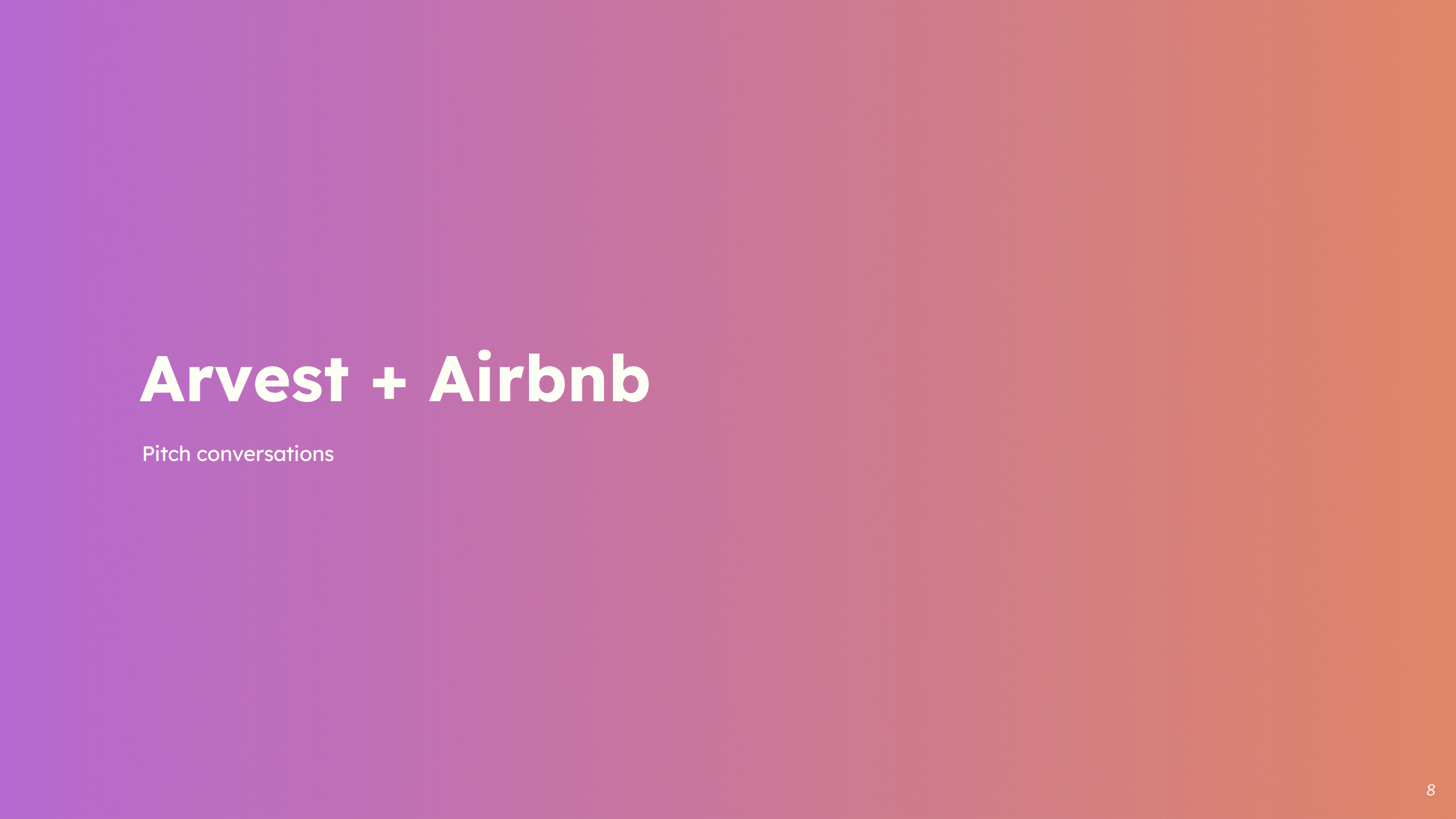 This project developed a set of product concepts for embedded financial service products for short-term rental hosts (e.g., Airbnb). The goal was to develop a pitch to Airbnb supported by user research and concept testing, and position Arvest as the