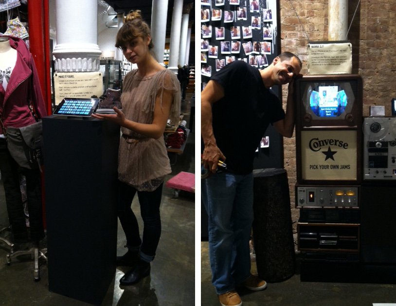 A music jukebox that we designed and built to enable patrons to curate what was being played in the store.