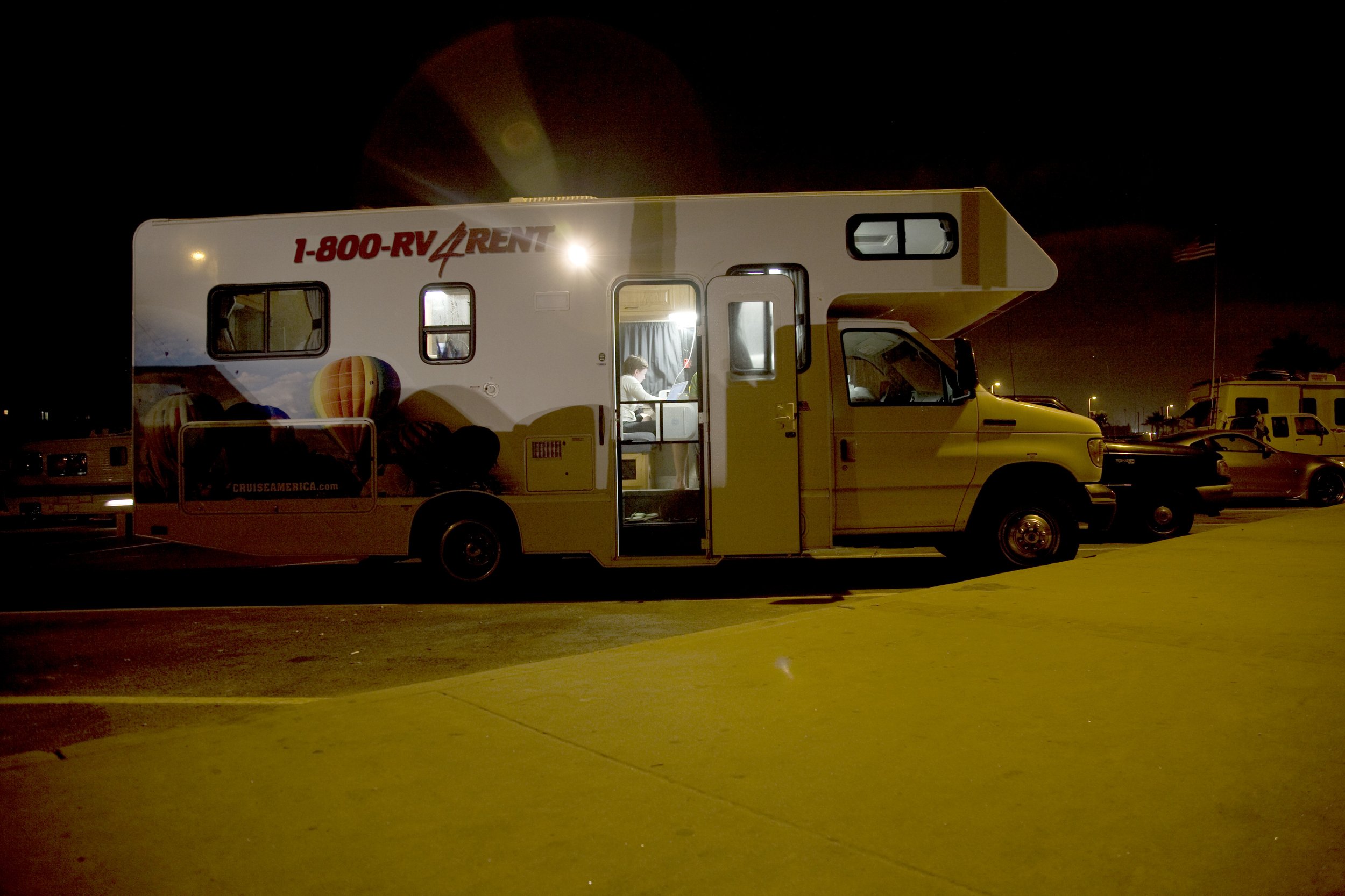Our home on the road for research. We spent 2 weeks traveling the California coast and hosting campfires and hot dog roasts to gain access to our audience.