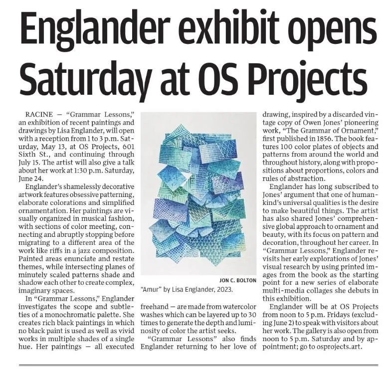 Englander Exhibit Opens at OS Projects — Lisa Englander