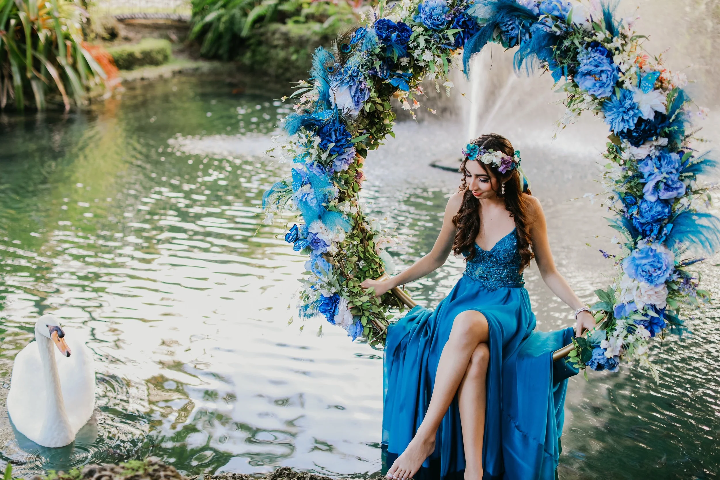 Dreamy Water Portrait with Swans