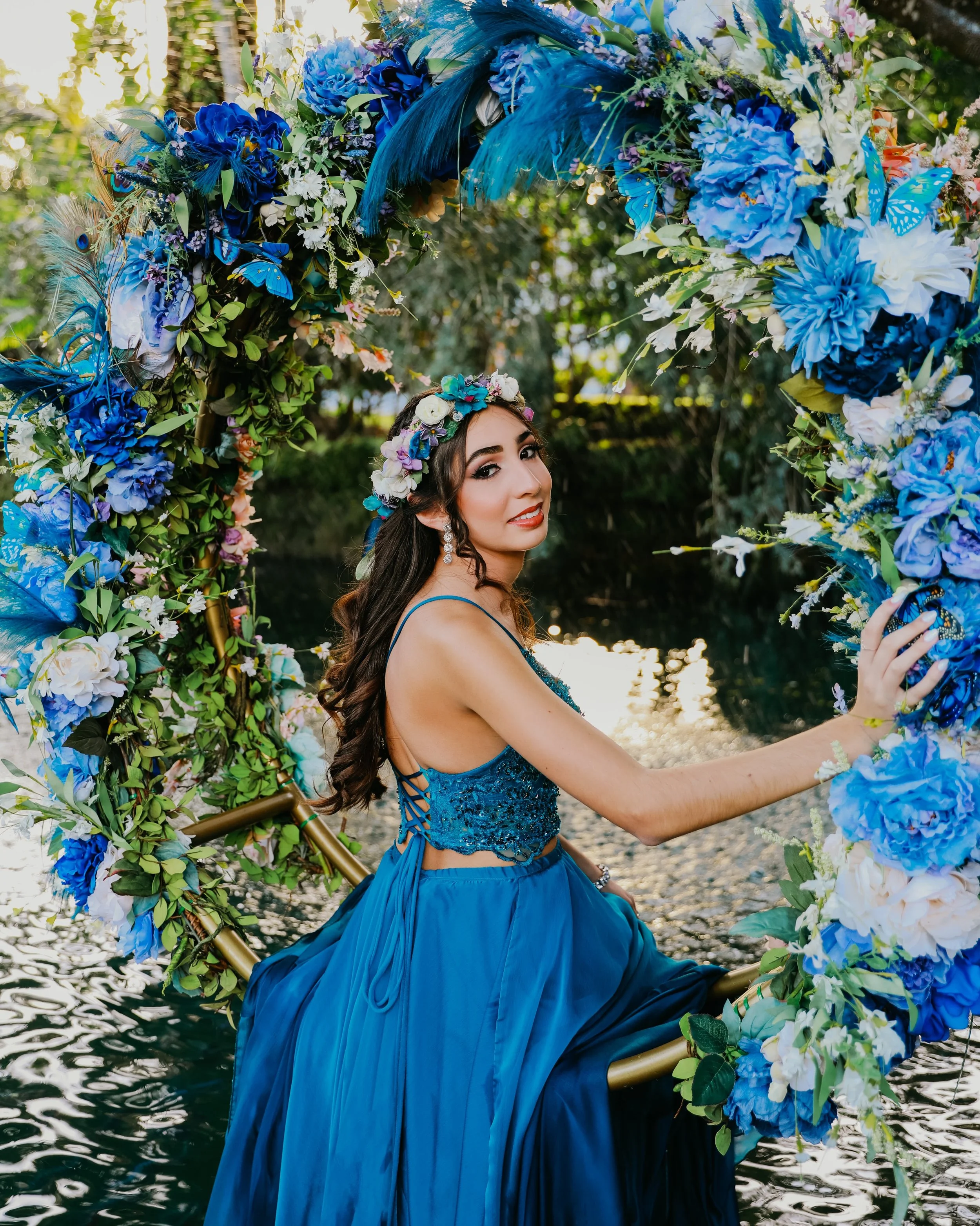 Close-up Floral Hoop Portrait
