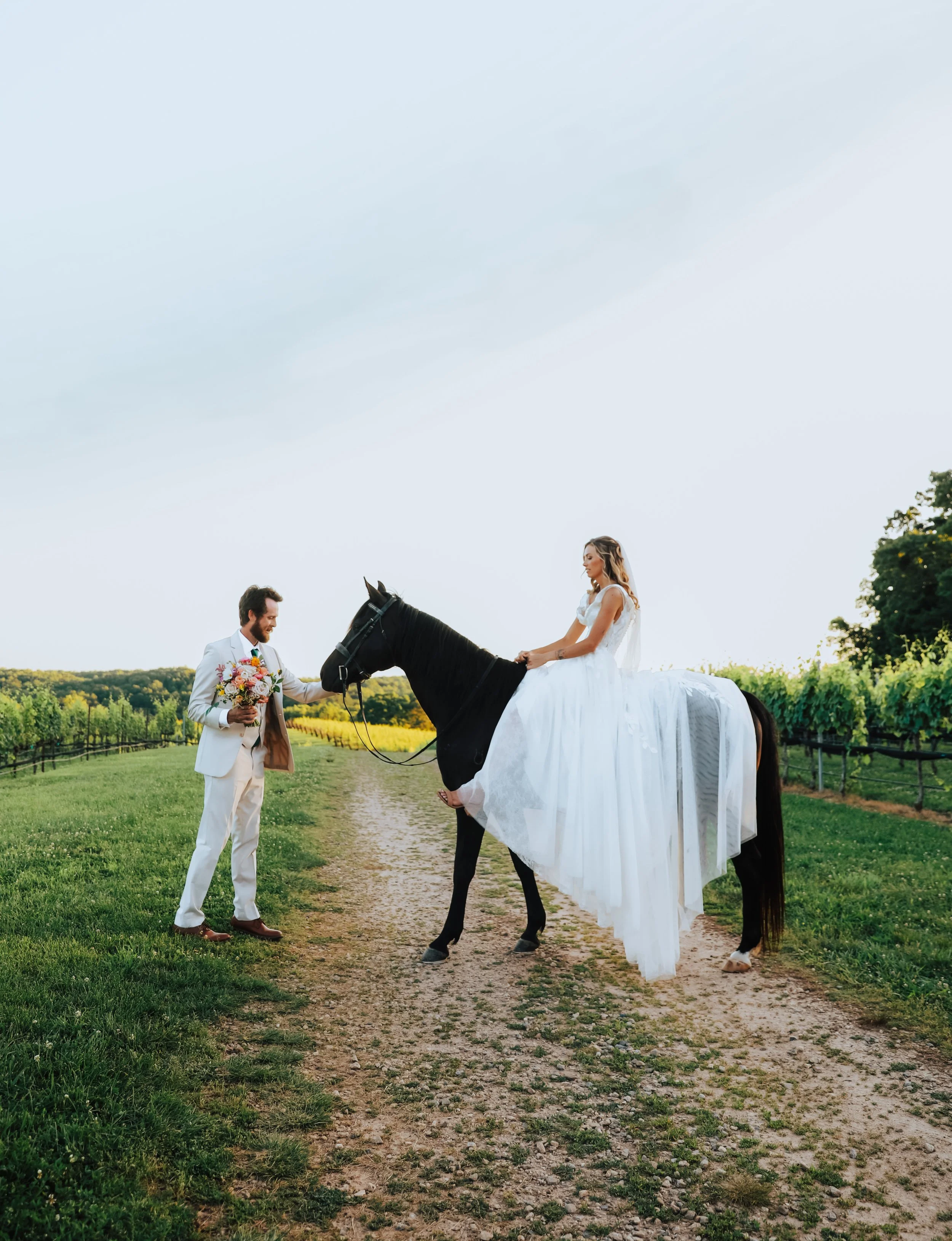 Elegant Equestrian Wedding Portrait in North Georgia