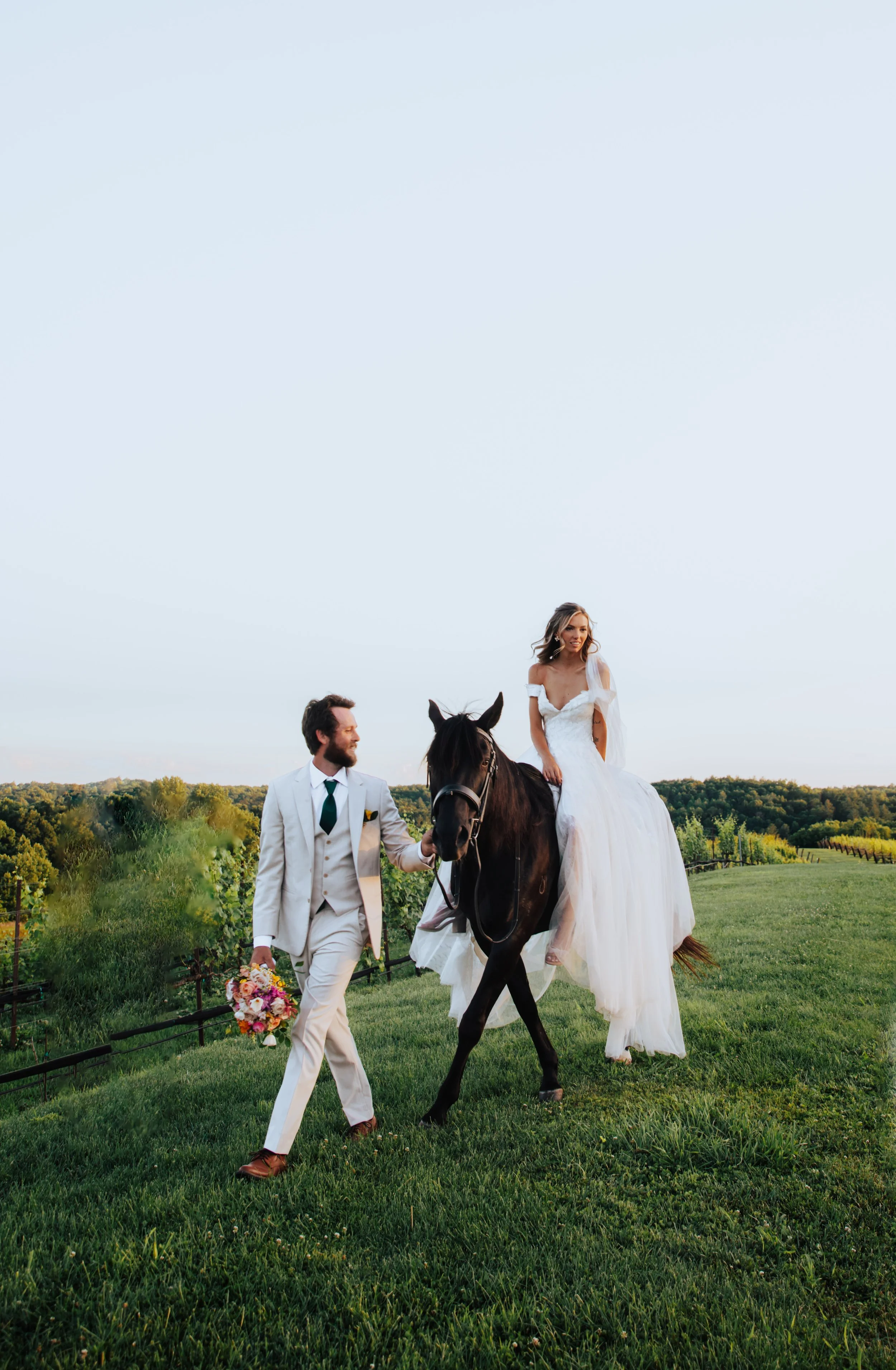 ride Riding Horse at Montaluce Winery Wedding in Georgia