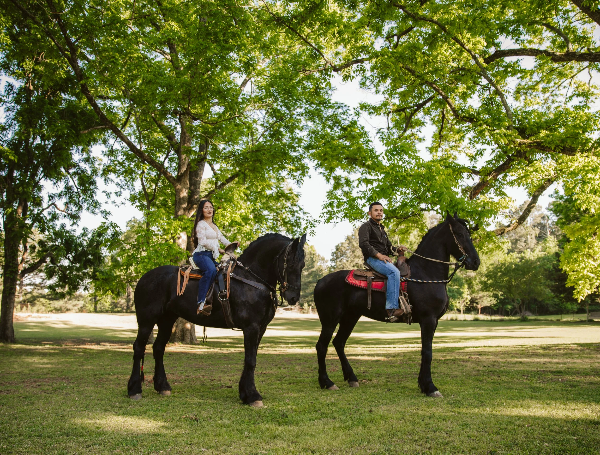 Outdoor equestrian couples photos in Georgia