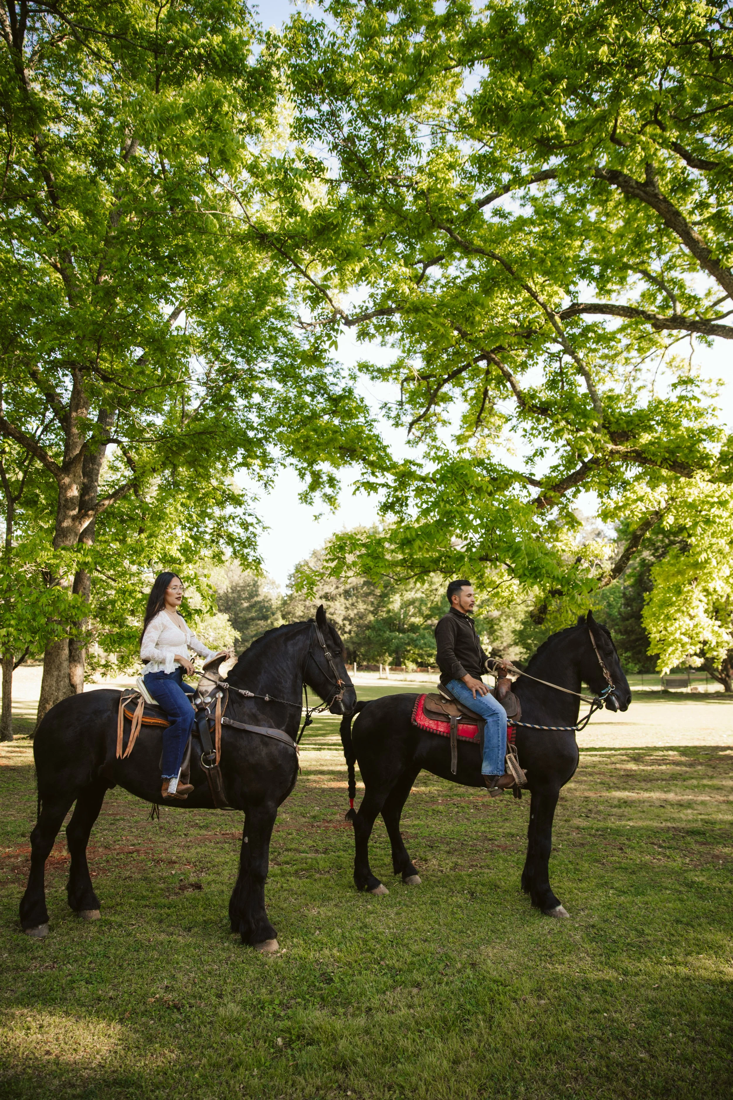 Couples horseback session in Social Circle GA
