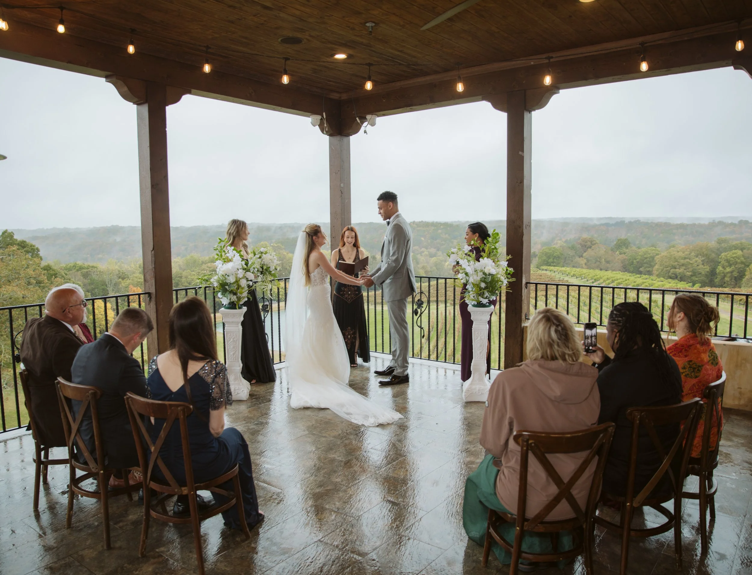 elopement portrait at Montaluce Winery vineyard overlook in Georgia