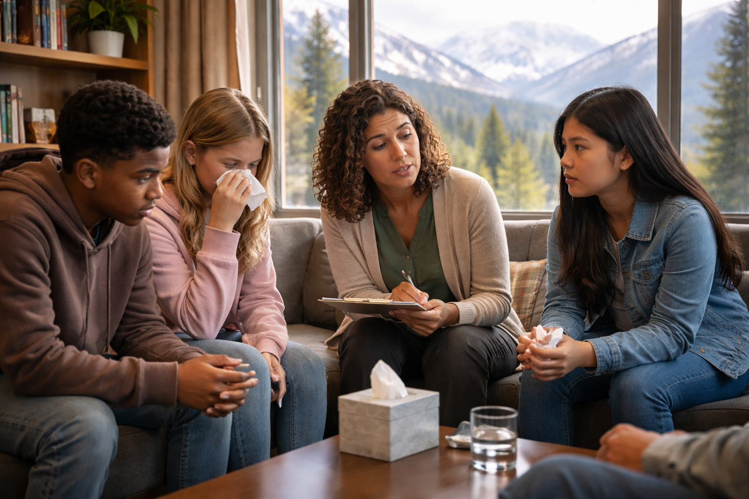 Group of people having a discussion