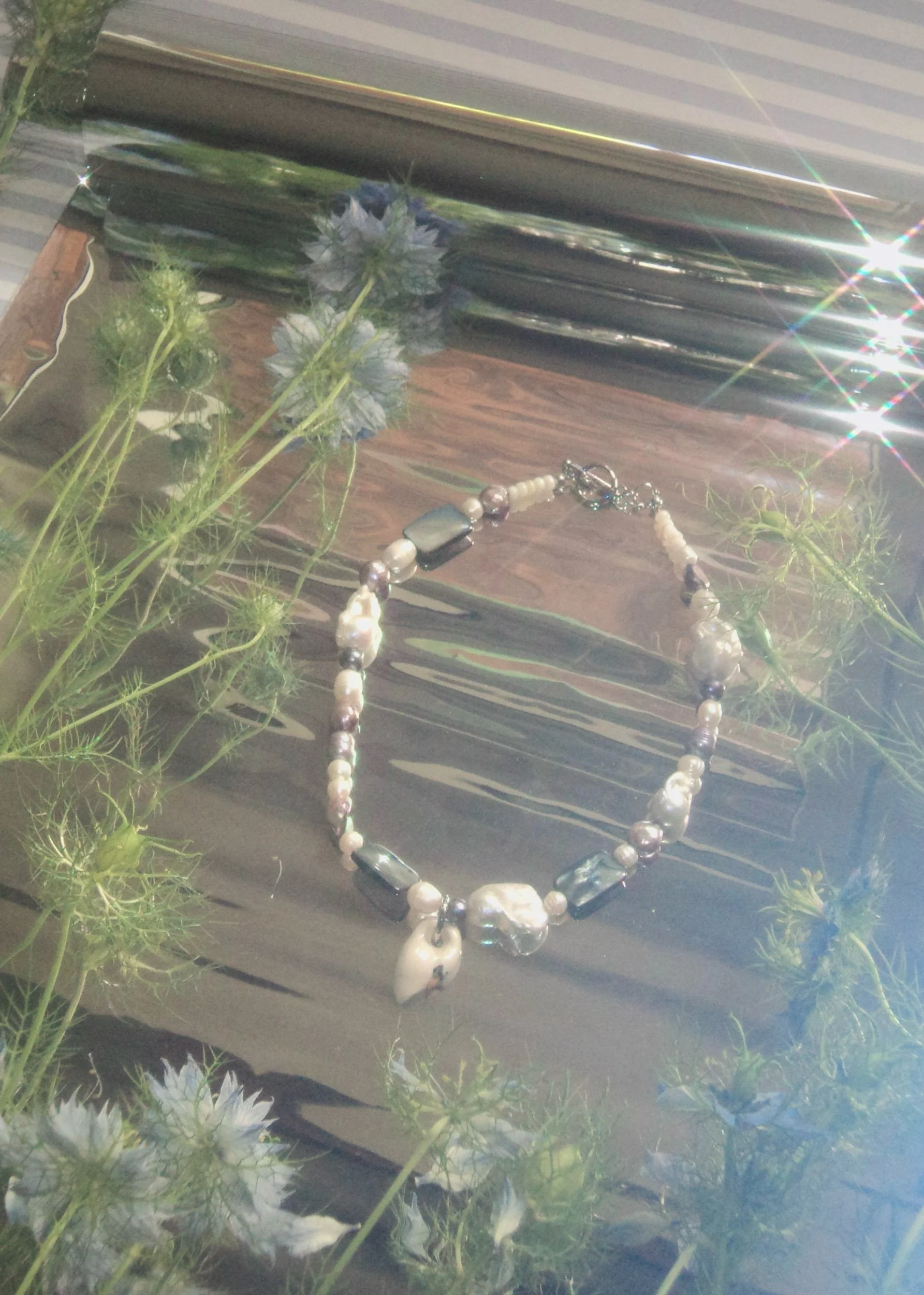 Charm + Pearl necklace