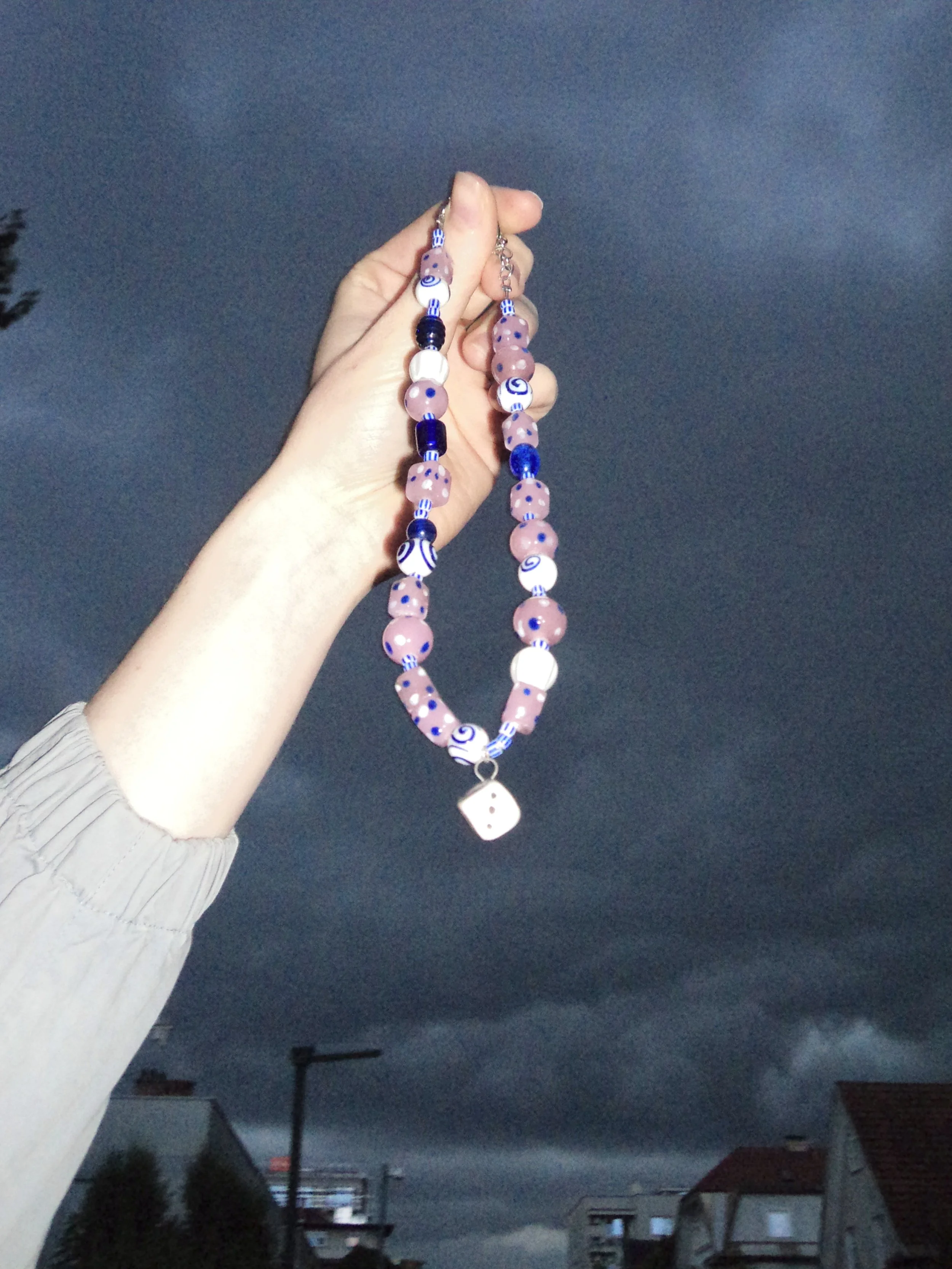 Charm + Glass beads necklace