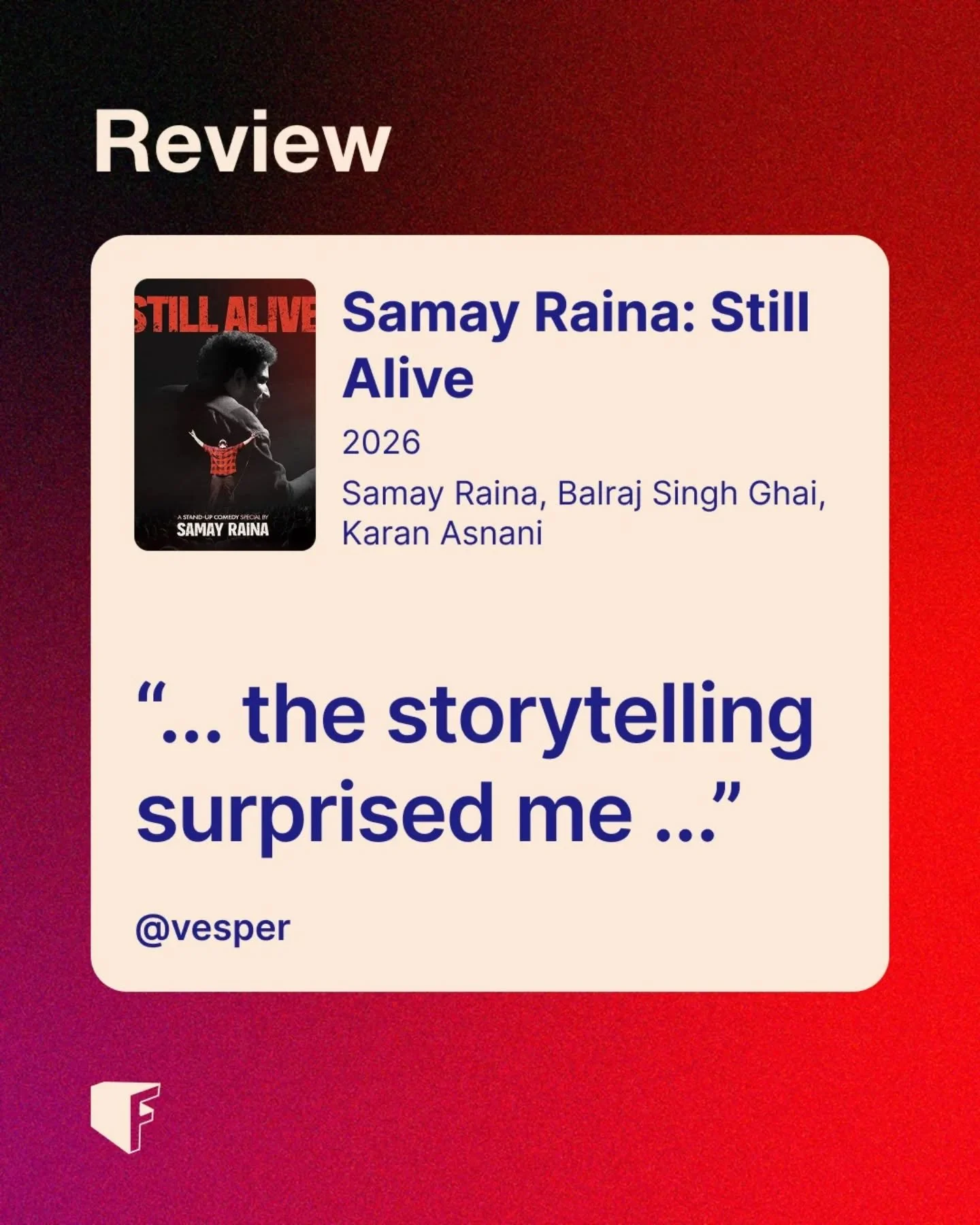 Samay Raina put it on YouTube for free. After everything that happened, that felt like part of the argument.

Vespwr wasn't expecting much going in. What surprised him was the structure. There's a proper arc, real characters, a high school story that