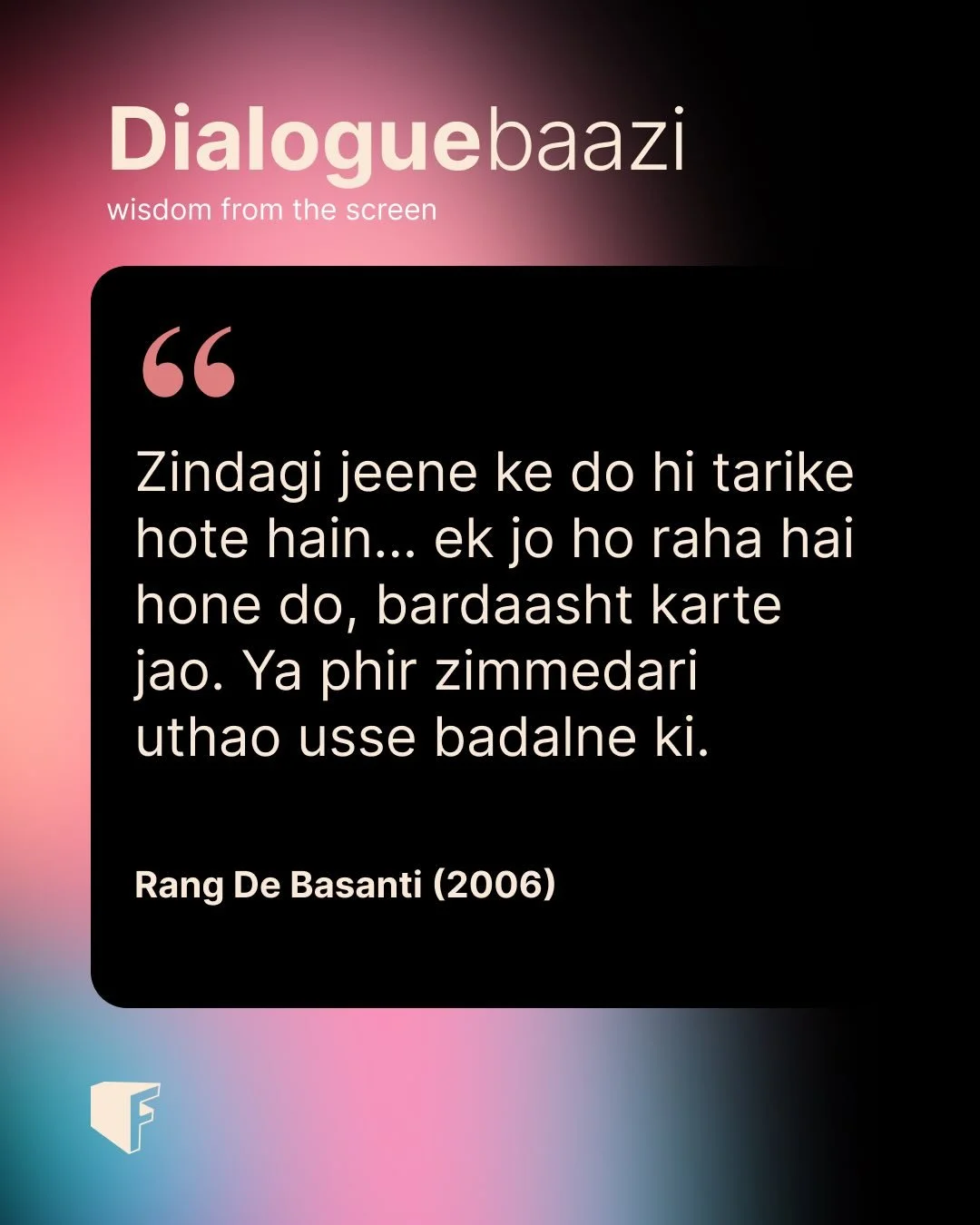 Cinema ne humein bahut kuch diya hai.

Not just entertainment. Lines that hit at 2am. Dialogues that said the thing you couldn&rsquo;t say yourself. Words that made you feel less alone in whatever you were going through.

Dialoguebazi is us collectin