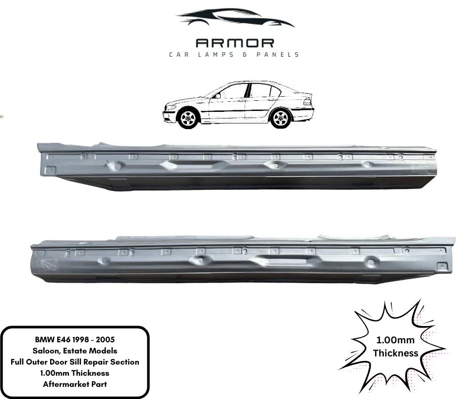 FULL SILL REPAIR BODY OUTER RUST PANEL PAIR FOR BMW 3 E46 98-05 SALOON ESTATE