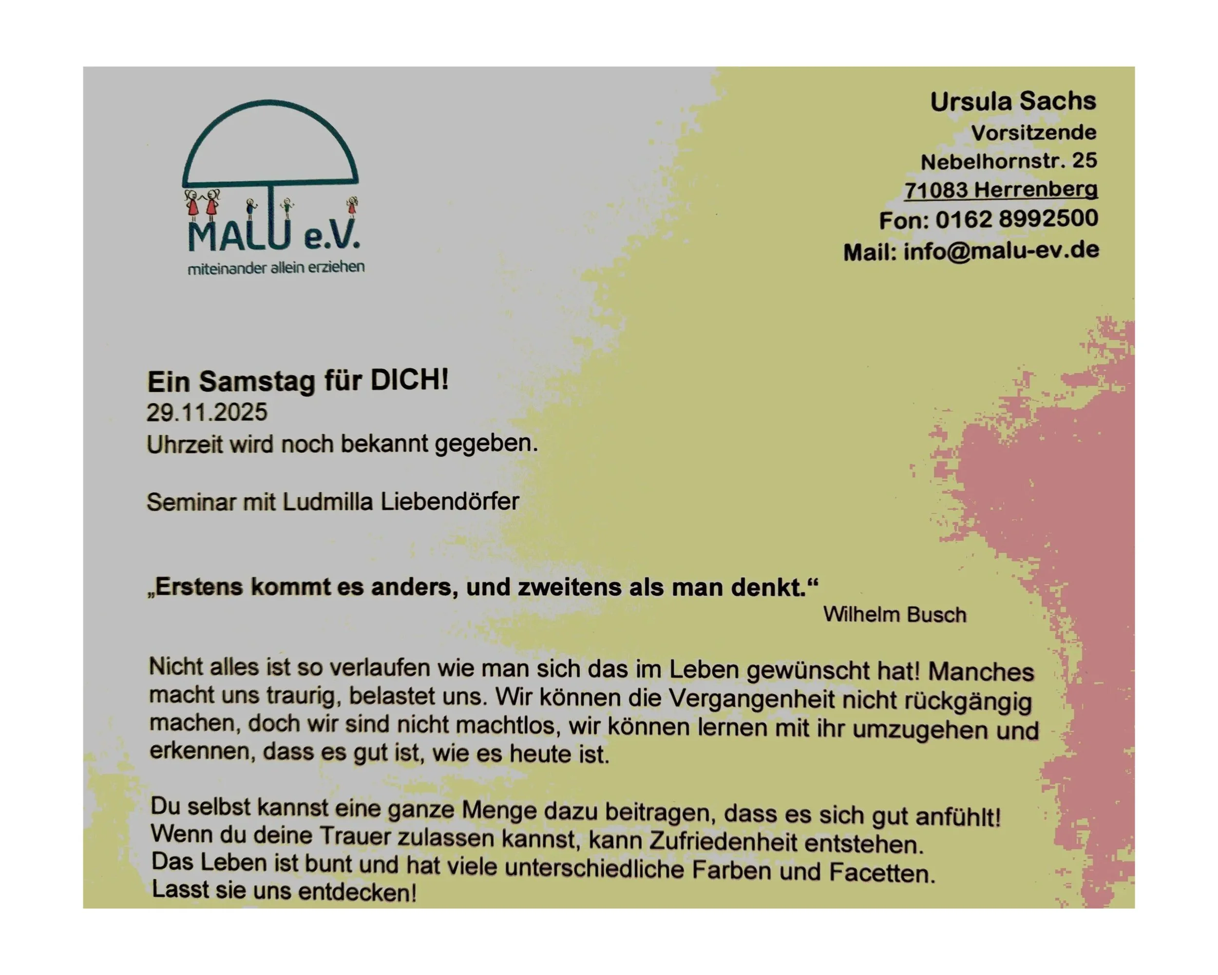 Ein Samstag für DICH!