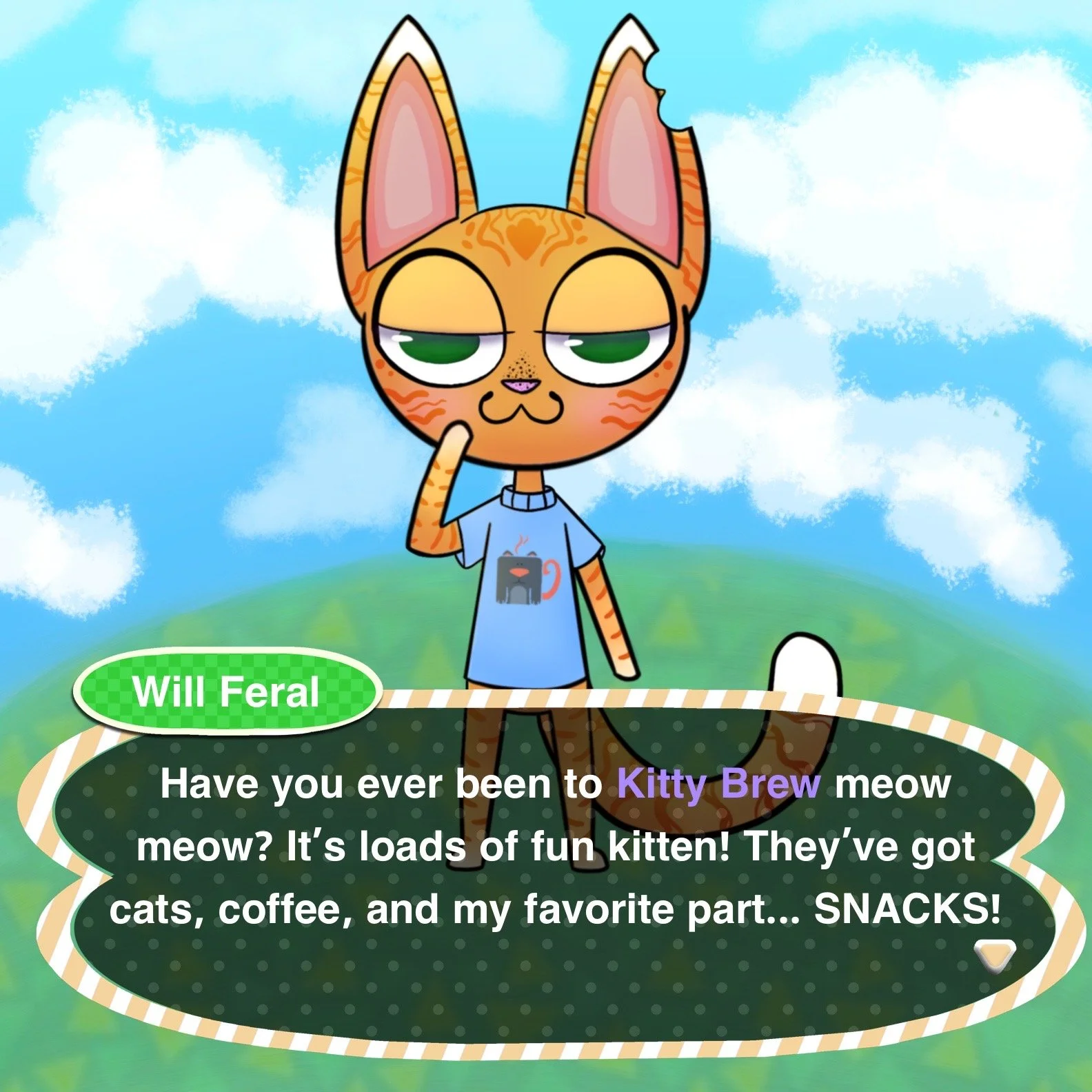 VIdeo Game Inspired Merch Design for Kitty Brew