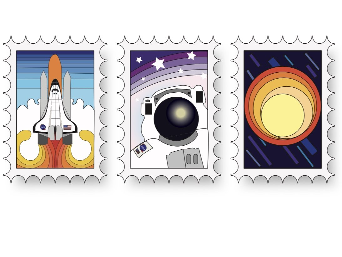Stamp Set for School Science Club