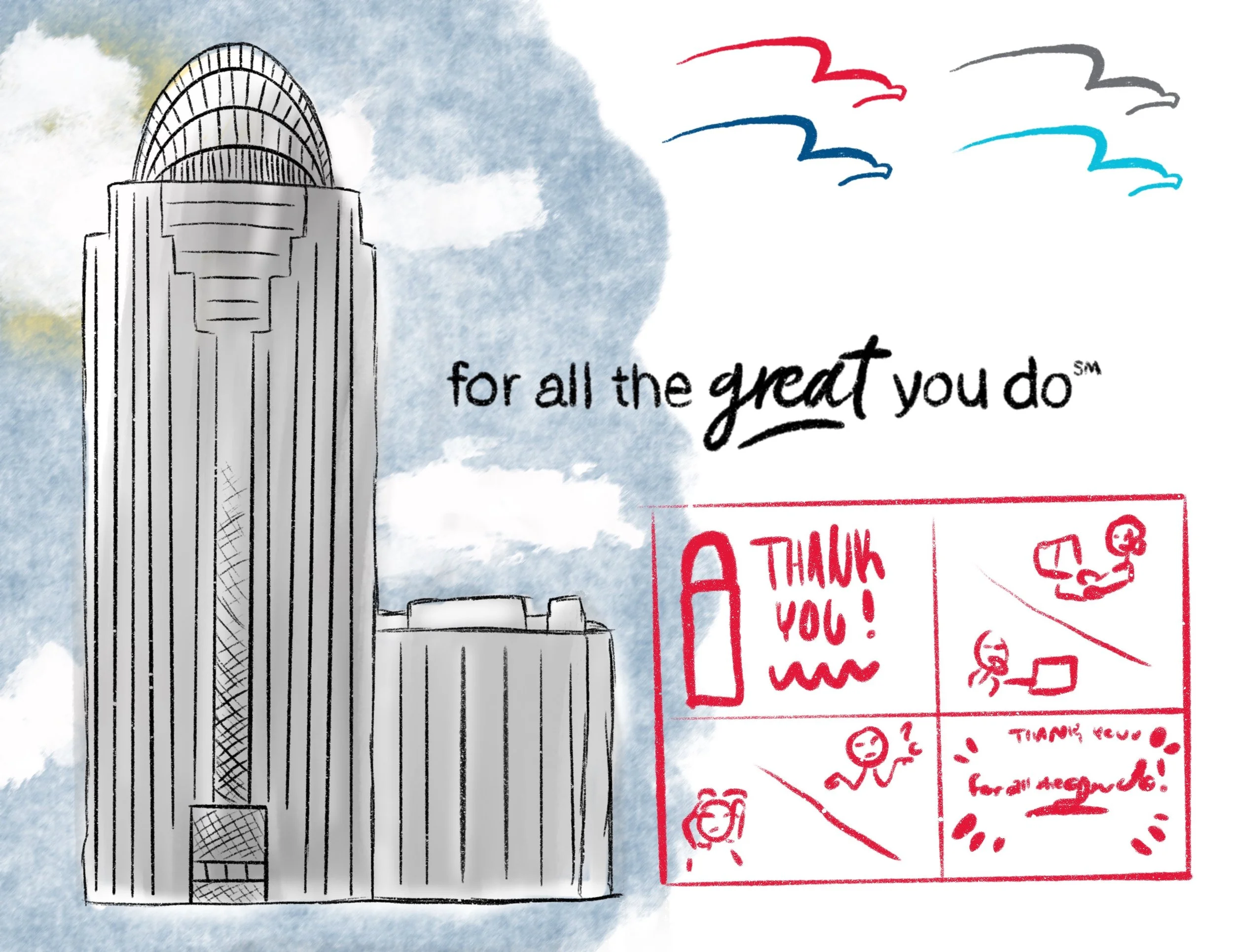 Hand-drawn Tower Concept for Great American Insurance Group