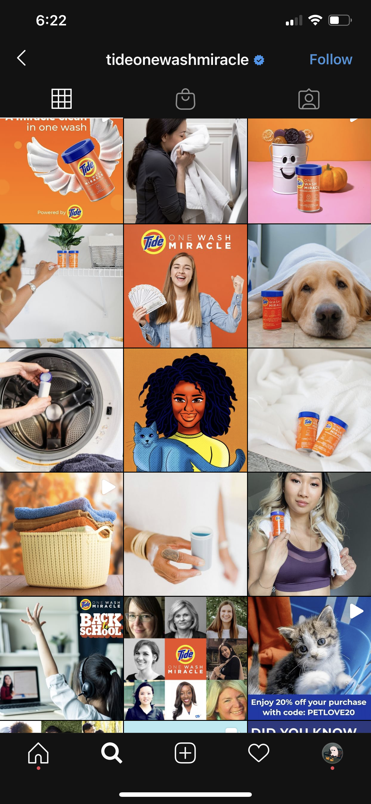 Tide One Wash Miracle Instagram