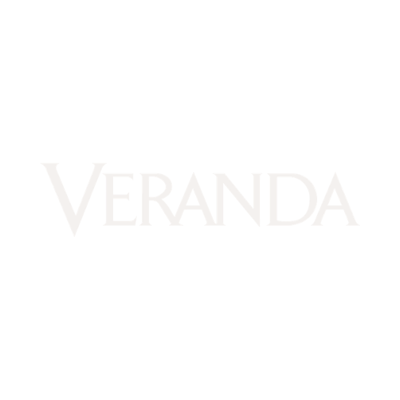 Black background with the word 'VERANDA' in gray, stylized font in the center.