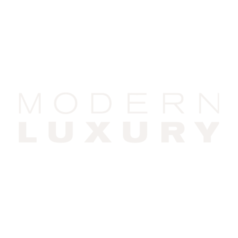 Modern Luxury logo with the words 'Modern' in thin font above 'Luxury' in bold font, on a black background.