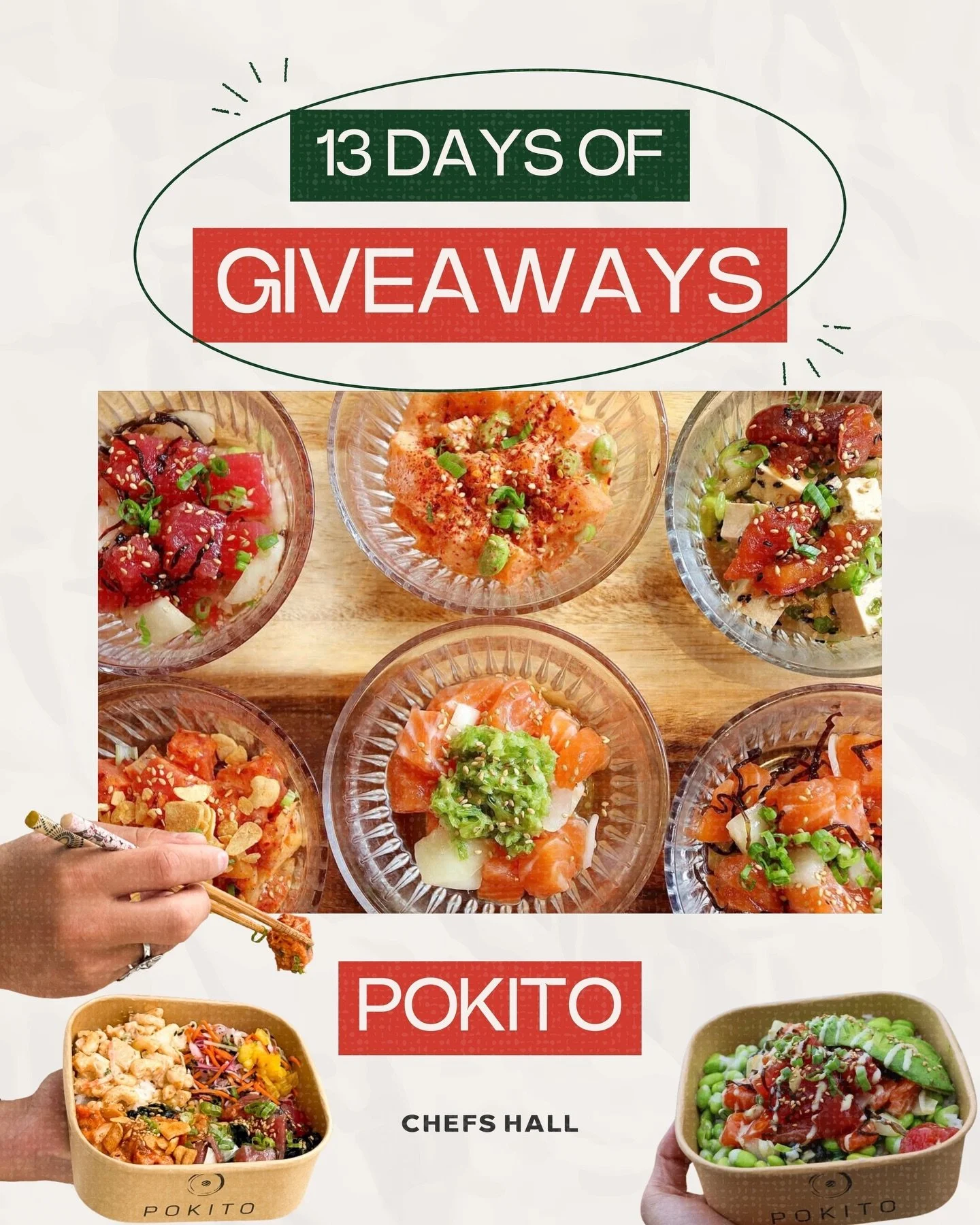 DAY 3 OF 13 DAYS OF GIVEAWAYS! 🎁

We&rsquo;re celebrating the holidays with 13 days of giveaways and today&rsquo;s prize is from @pokito.toronto 🍣. Every giveaway will run for the full 13 days, which means you can enter every single one for more ch