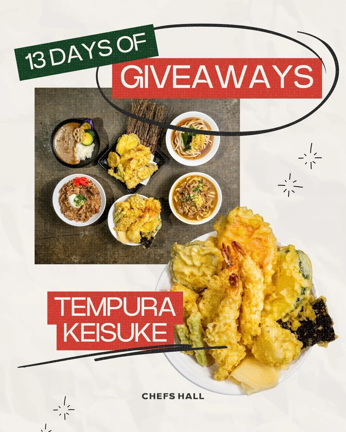 DAY 7 OF 13 DAYS OF GIVEAWAYS! 🎁

We&rsquo;re celebrating the holidays with 13 days of giveaways and today&rsquo;s prize is from @tempura_keisuke. Every giveaway will run for the full 13 days, which means you can enter every single one for more chan