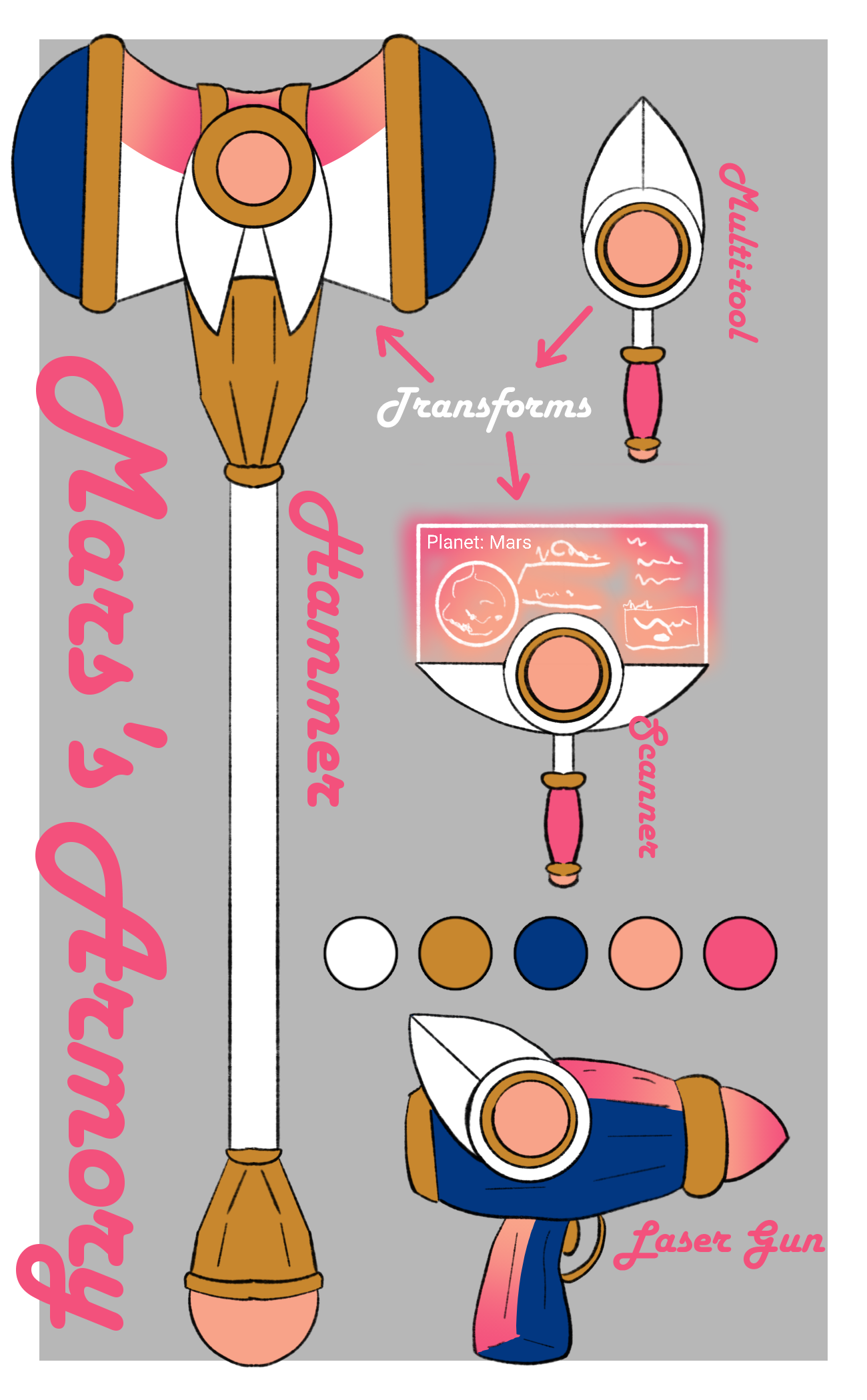 full color weapons and tools