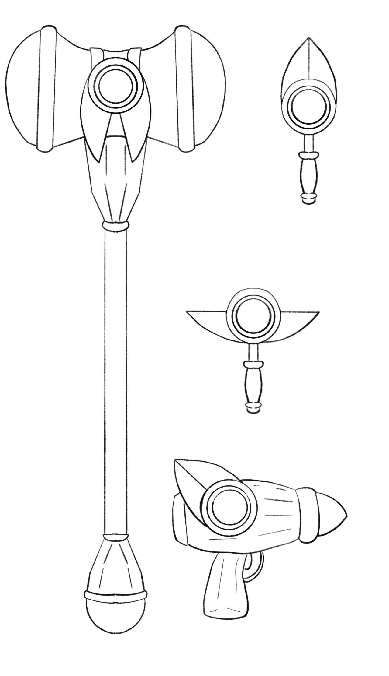simplified weapons