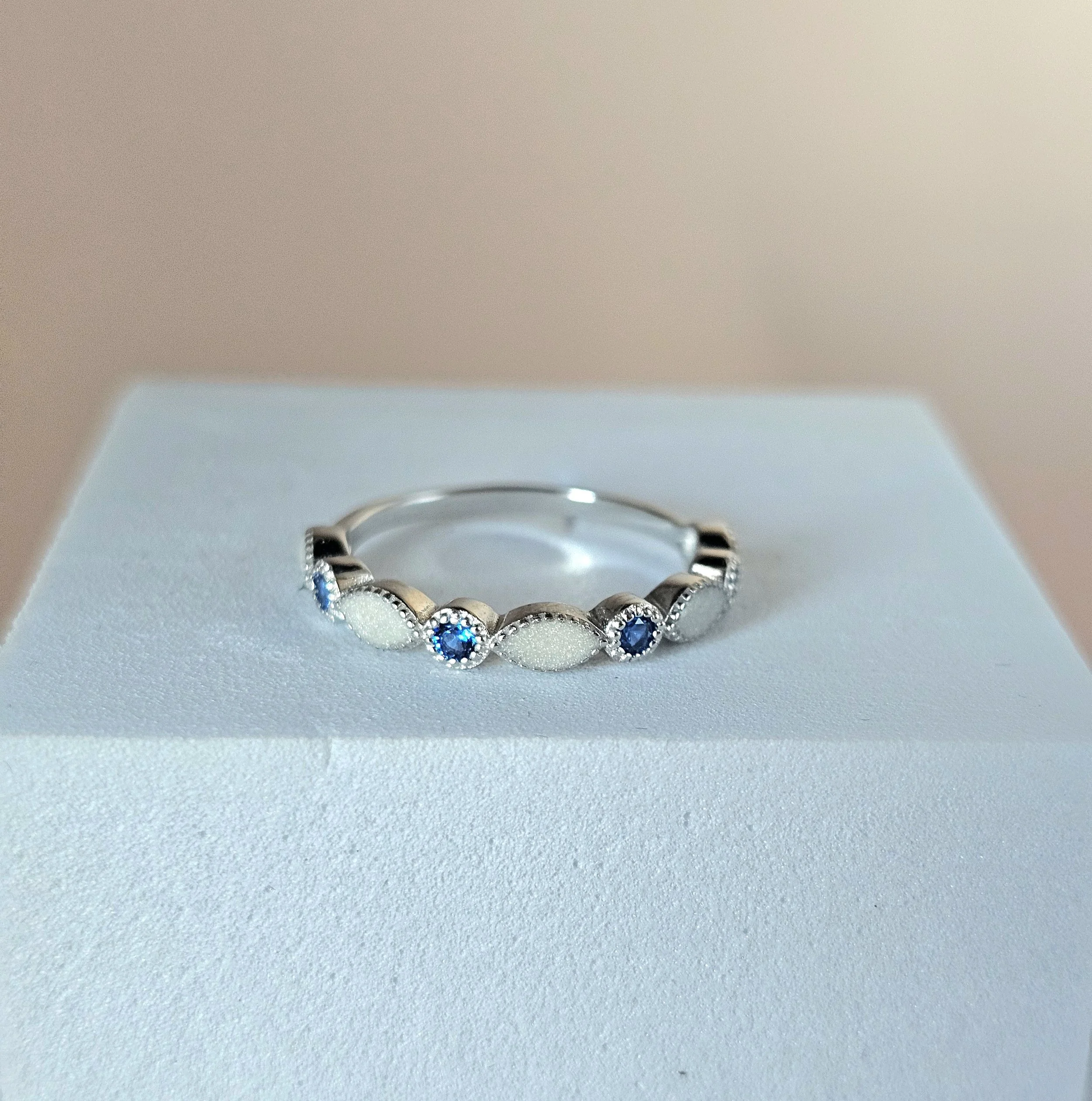 Half-Band Birthstone Ring