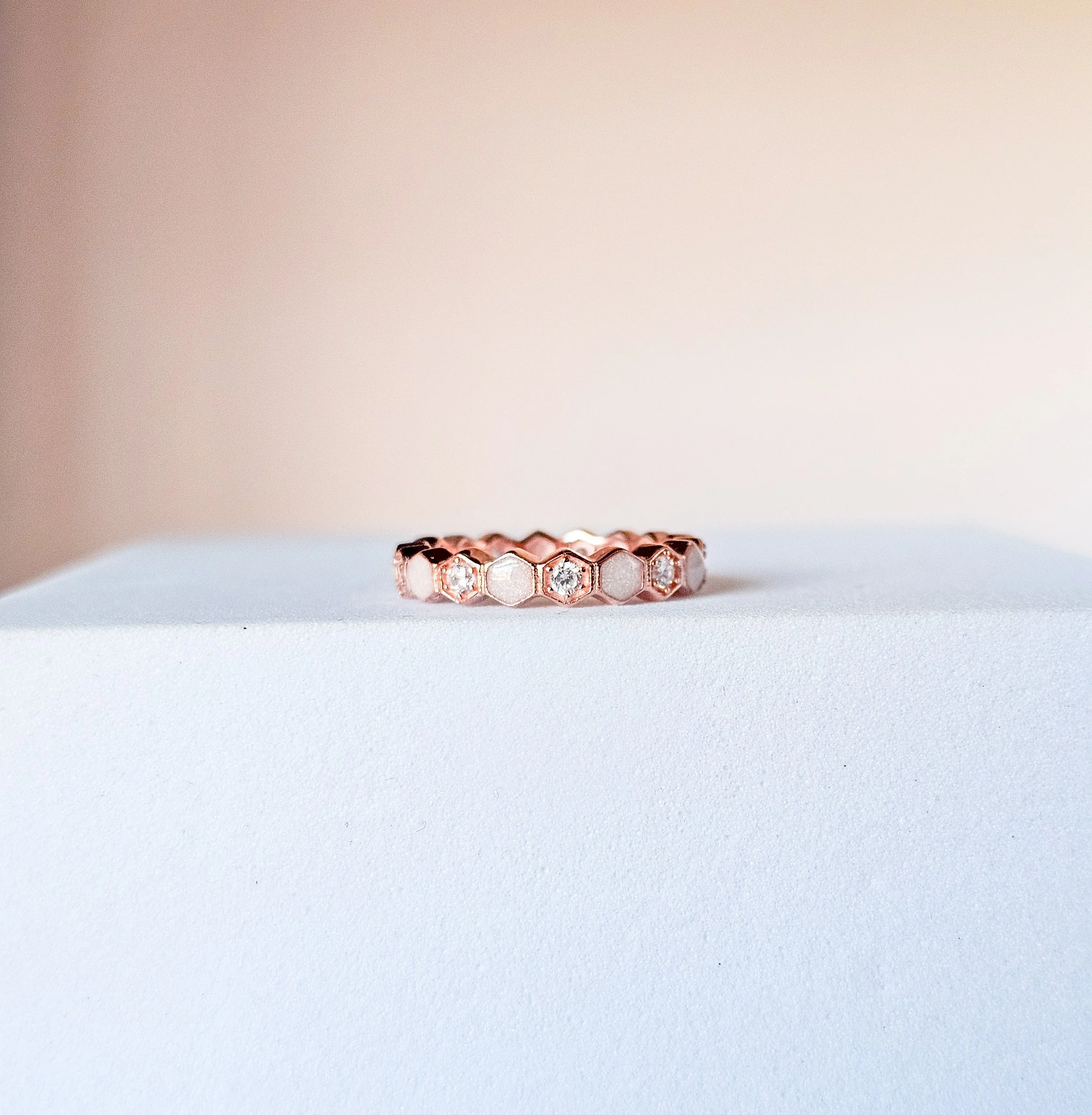 Honeycomb Birthstone Band