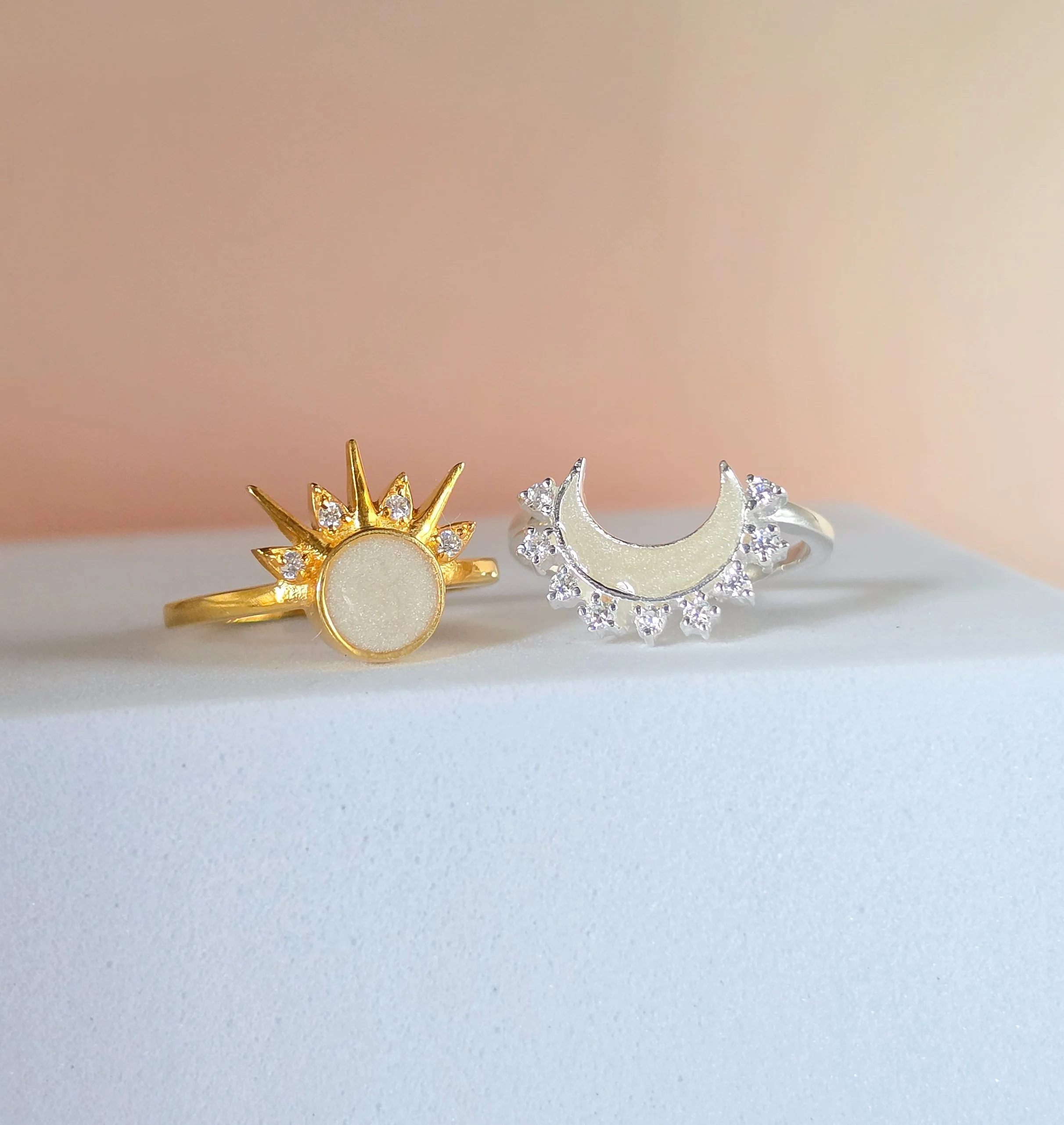 Sun & Moon Ring Set