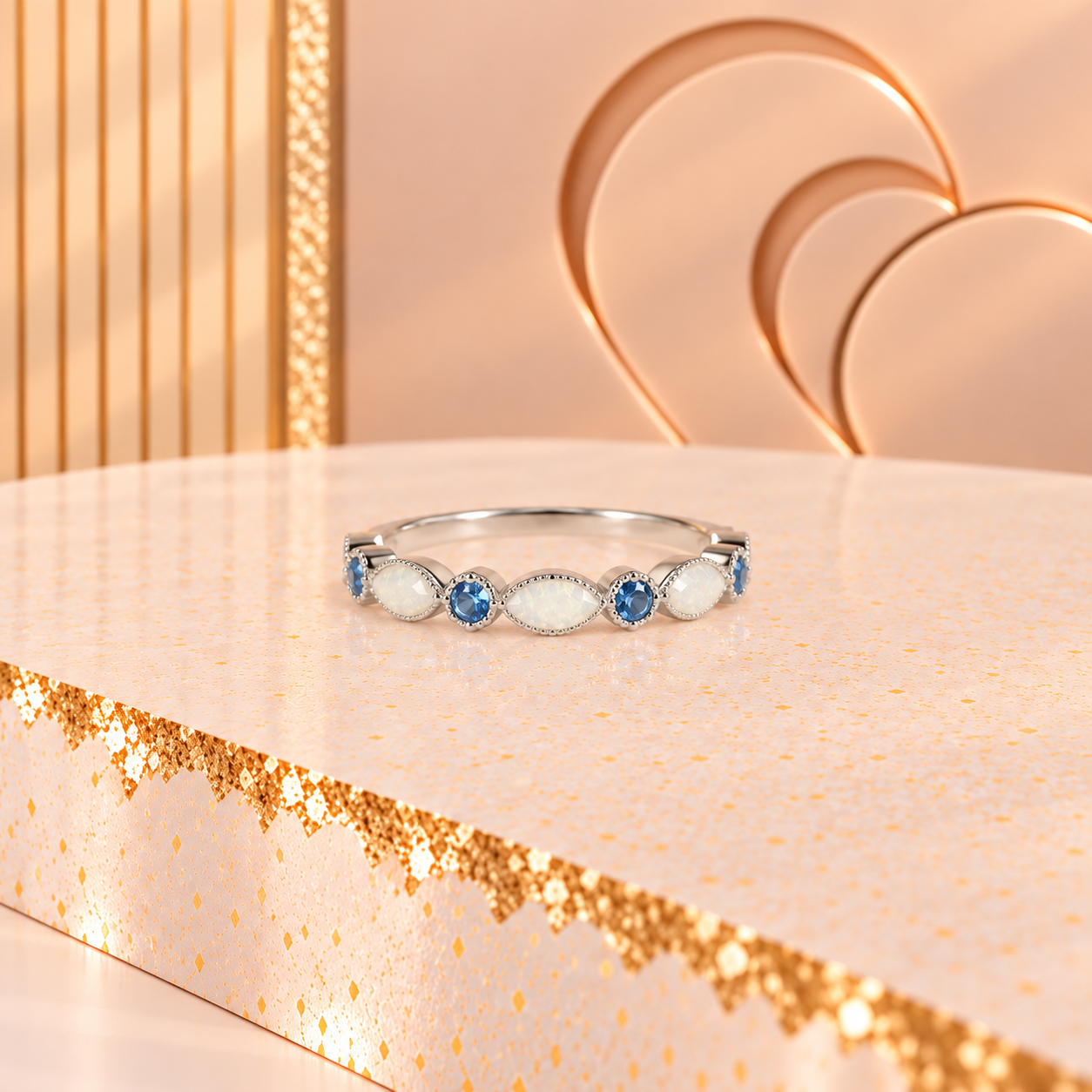 Half-Band Birthstone Ring