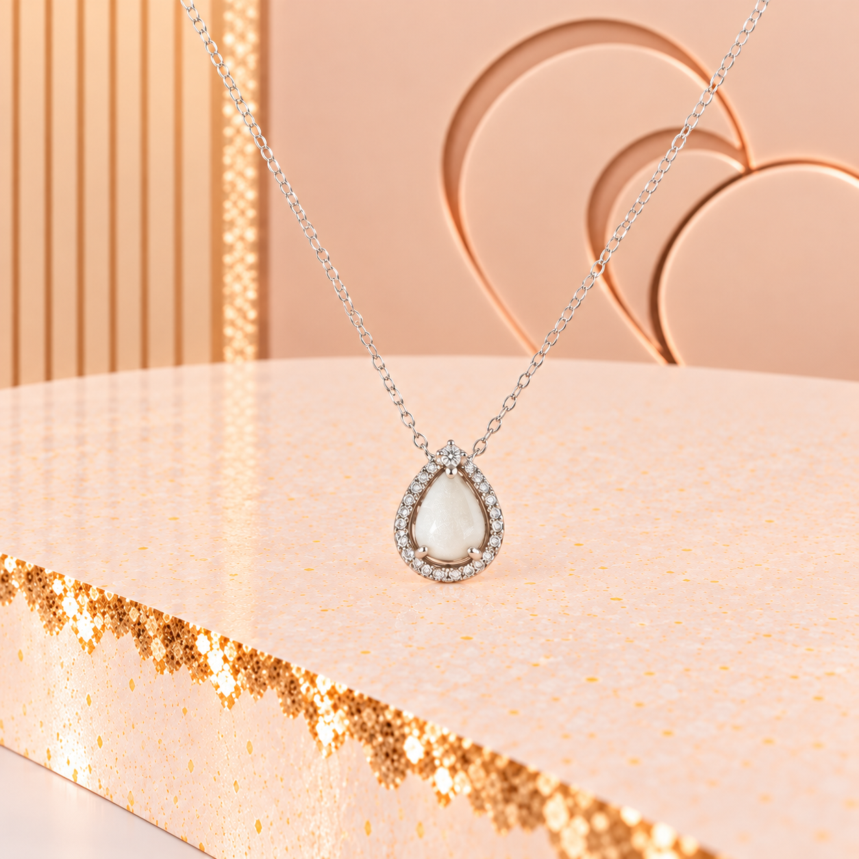 Halo Pear Necklace