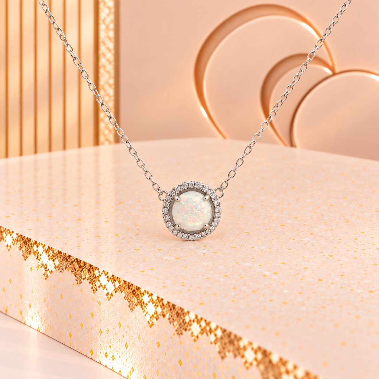Halo Pearl Necklace