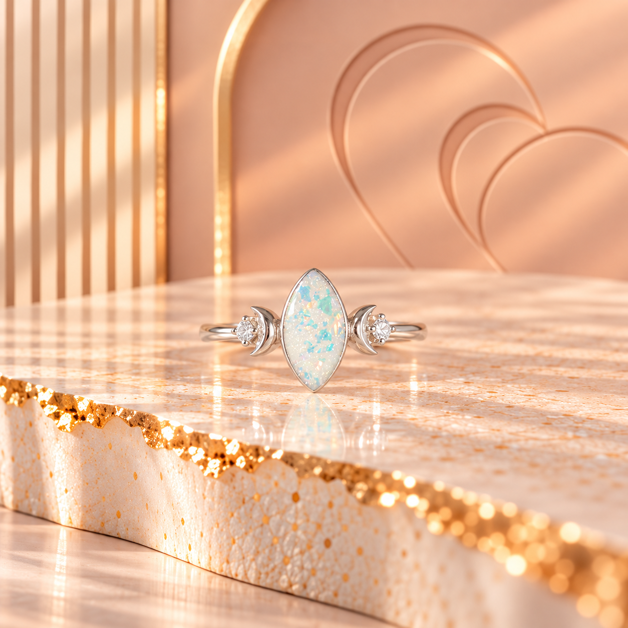 Marquise Moon Ring