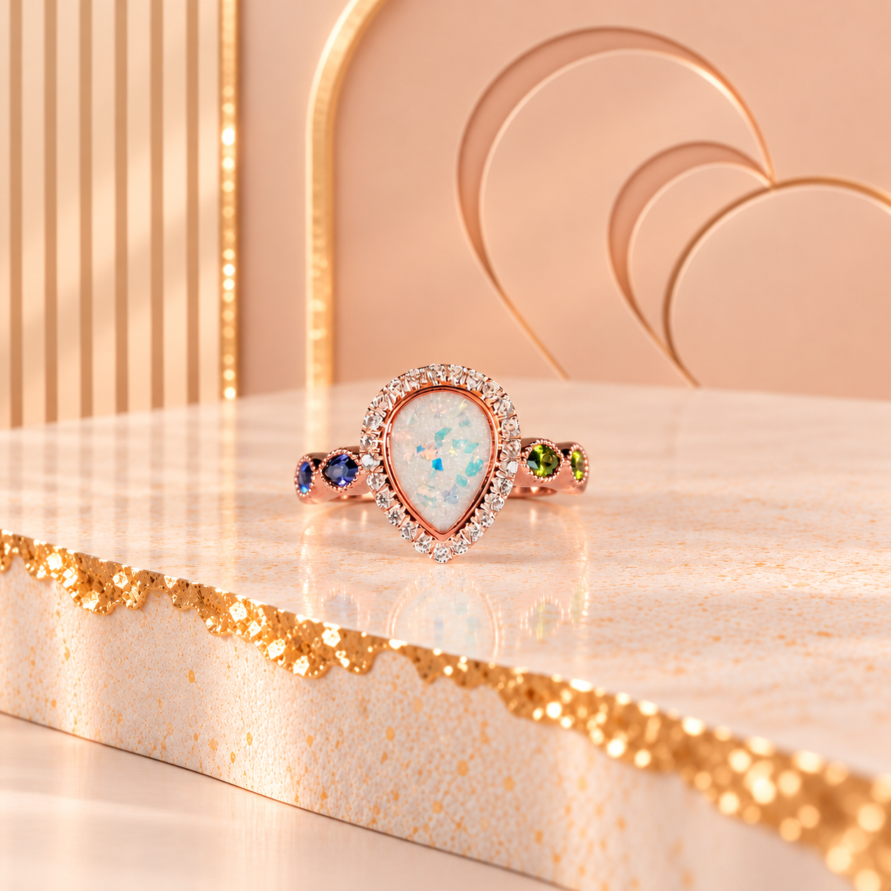 Teardrop Birthstone Ring