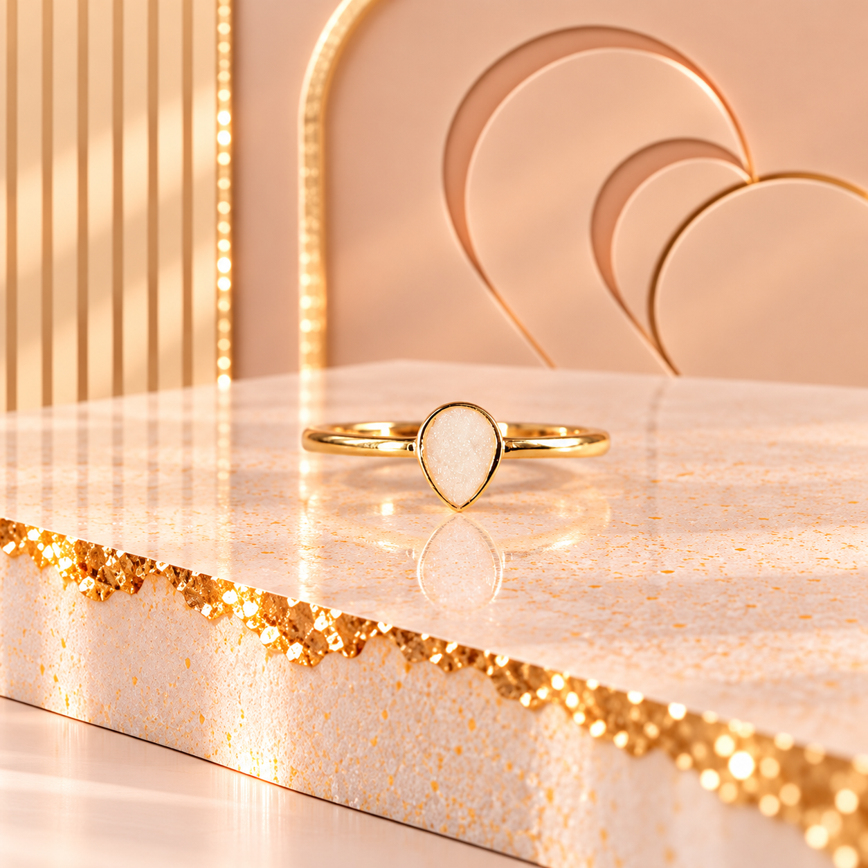 Dainty Milkdrop Ring