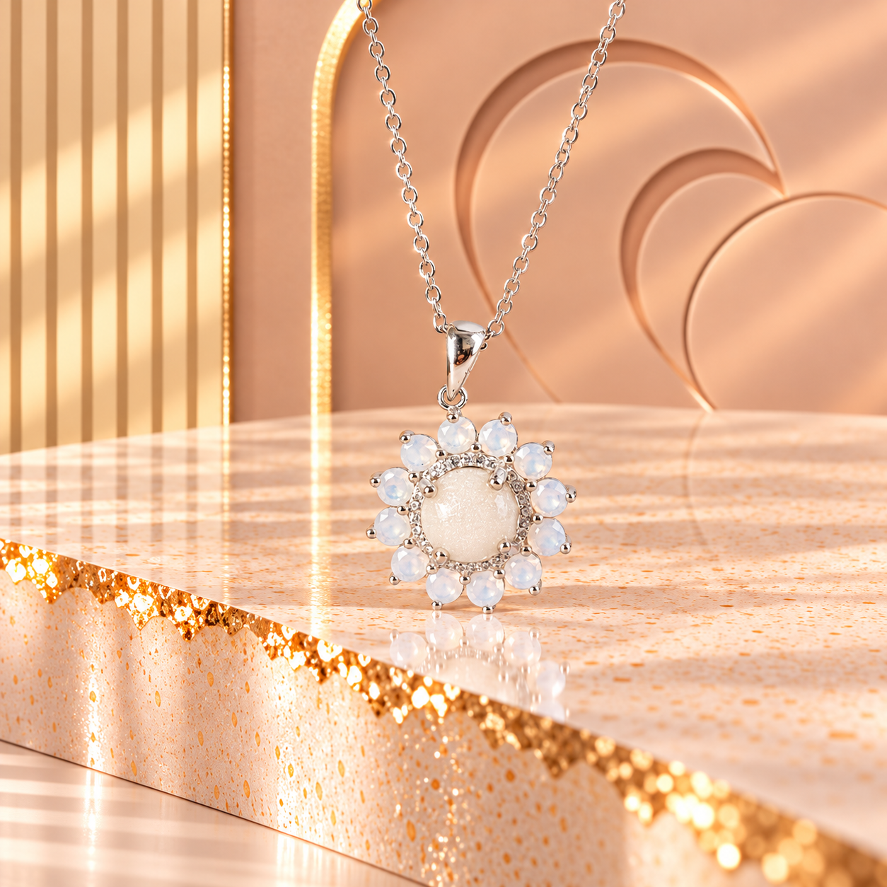 Halo Birthstone Necklace